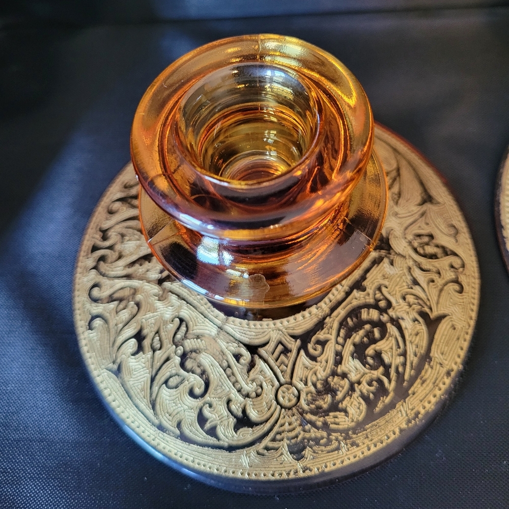Vintage Depression Glass Art Deco Style Antique Amber, some minor flaws - Picture 3 of 9